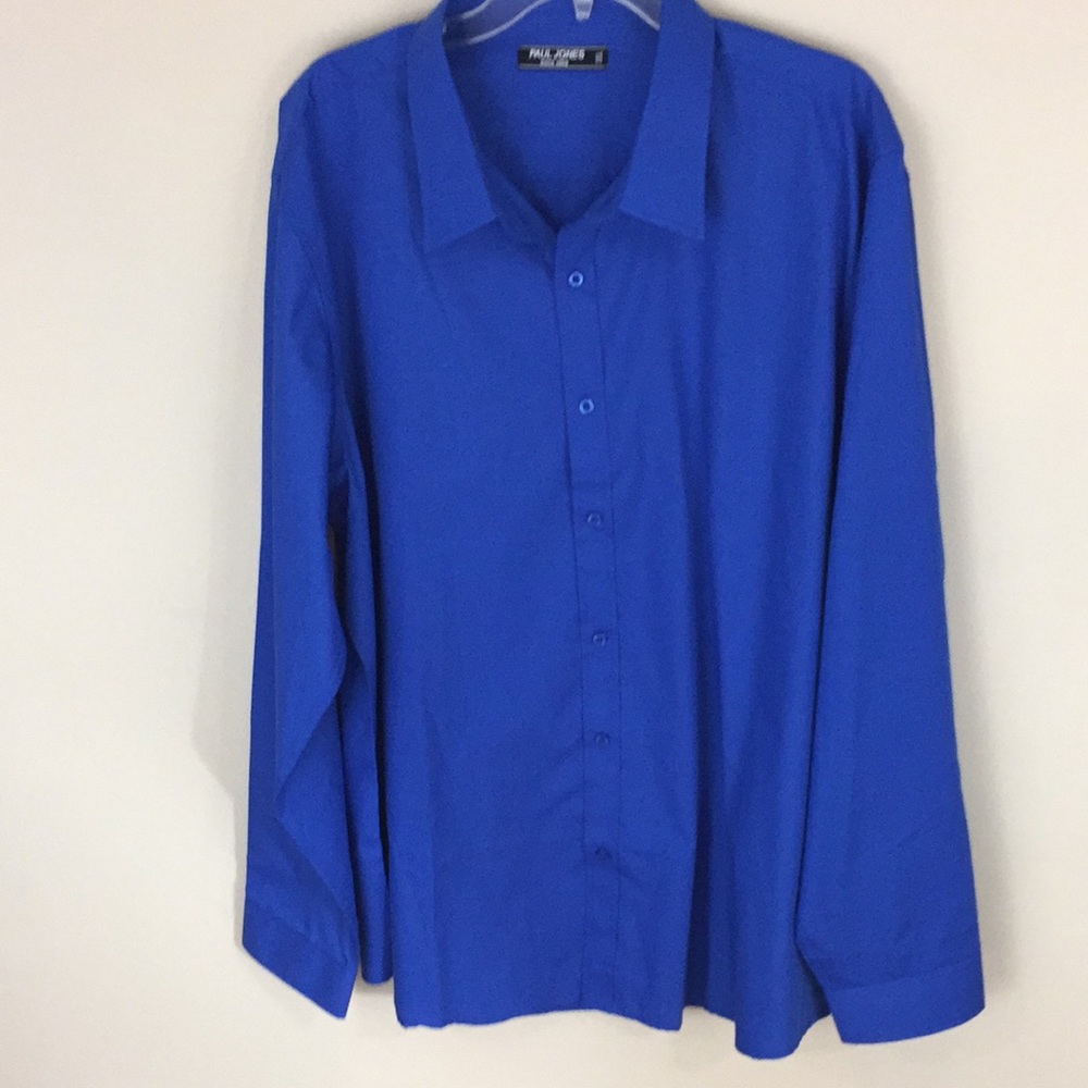 Paul Jones Long Sleeve Royal Blue Button Up Shirt 3XL NWOT - Picture 4 of 14